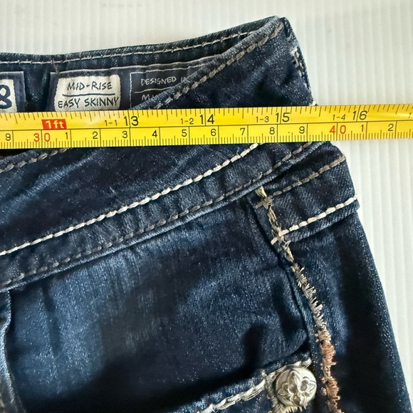Miss Me Womens Blue Coin Pocket Medium Wash Mid-Rise Skinny Jeans Size 28 - Picture 14 of 16